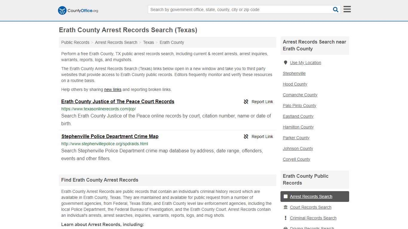 Arrest Records Search - Erath County, TX (Arrests & Mugshots)
