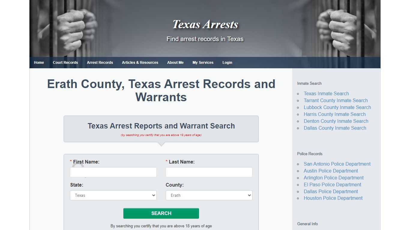 Erath County, Texas Arrest Records and Warrants
